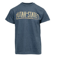 Utah State University Blue and Yellow Heathered T-Shirt